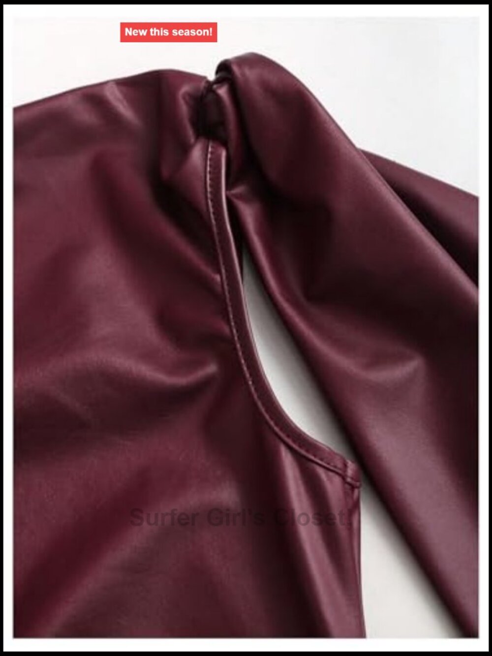 Faux Leather Off The Shoulder Ruched Bodycon Mini Dress - Picture 4 of 5